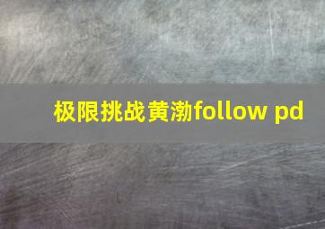 极限挑战黄渤follow pd